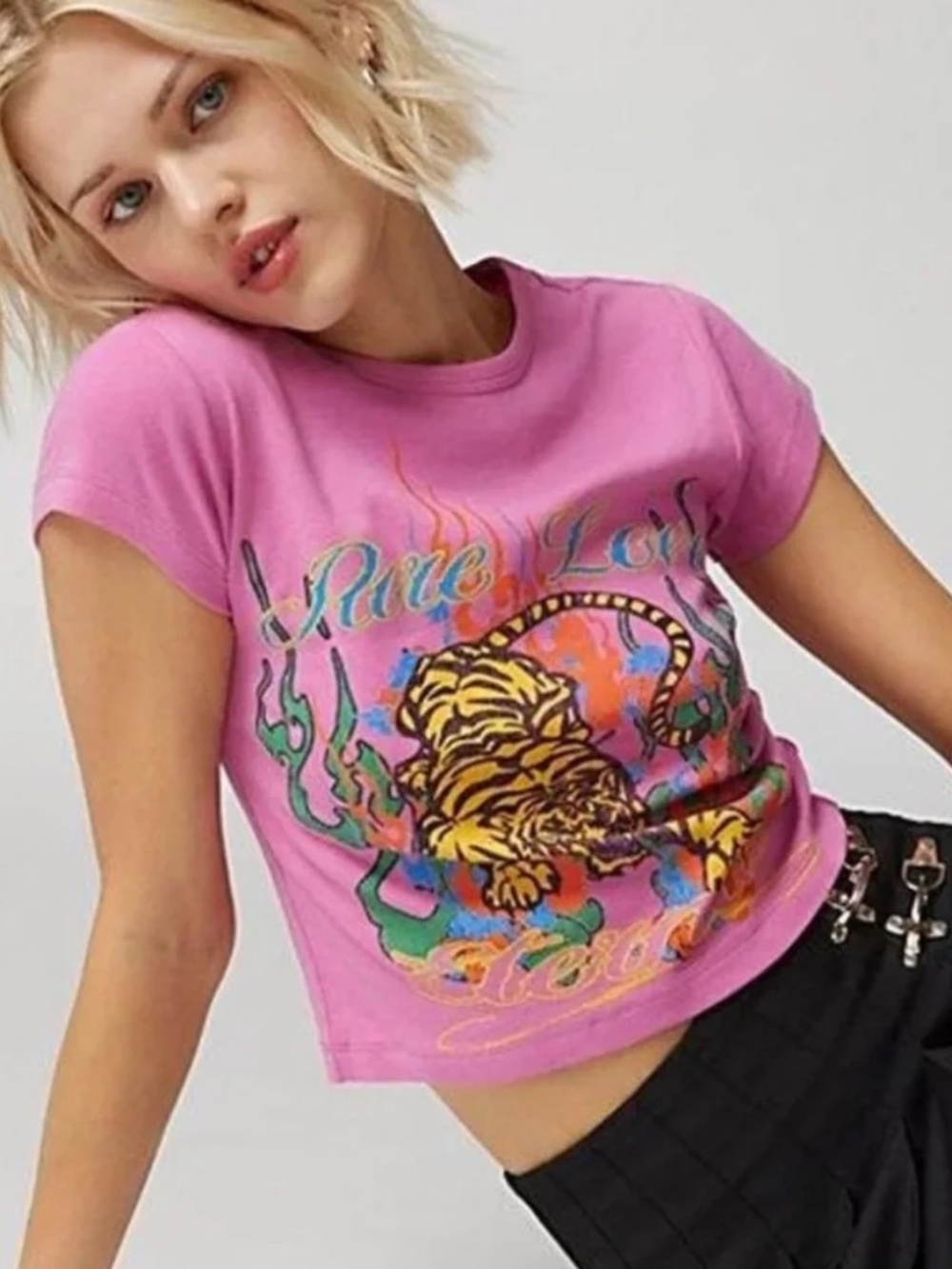 Urban Outfitters Pink Pure Love Baby Tee - Size Small